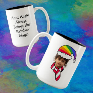 Maßgeschneiderte Rainbow Santa Foto Tasse