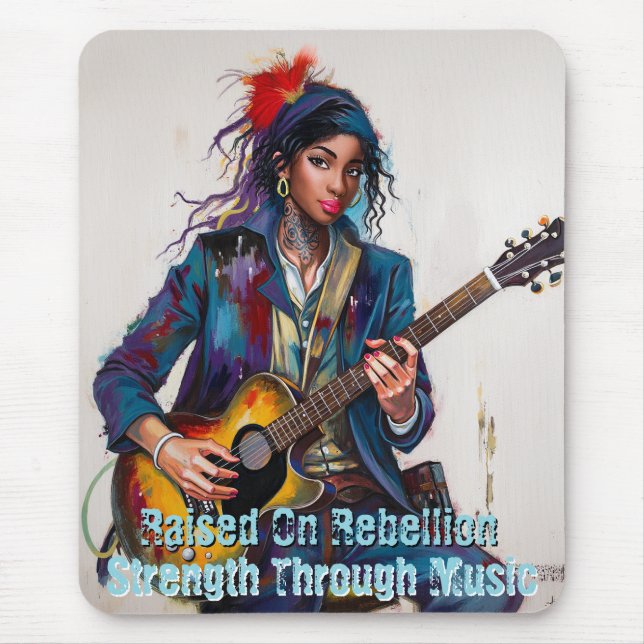 Maßgeschneiderte rebellische Gitarrist Art Inspira Mousepad (Vorne)