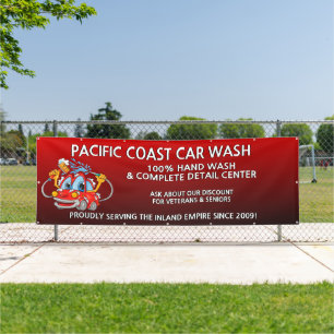 Maßgeschneiderte Red Car Wash Comical Toon Car gro Banner