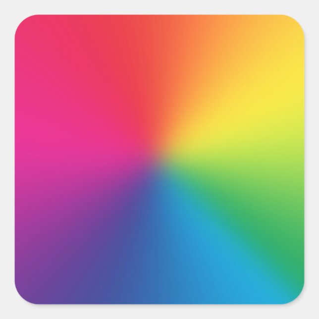 Maßgeschneiderte Regenbogenvorlage - Regenbogen Quadratischer Aufkleber (Vorderseite)