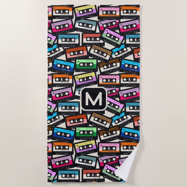 Maßgeschneiderte Retro-Ketten für Monogramm Strandtuch (Vorderseite)