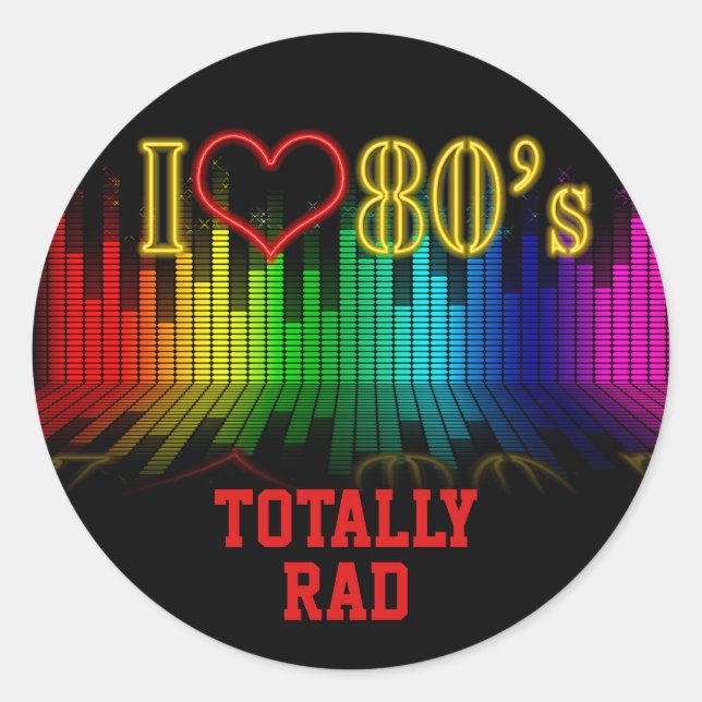 Maßgeschneiderte Retro-Musik der 80er-Liebe total  Runder Aufkleber (Vorderseite)