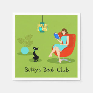 Maßgeschneiderte Retro Reading weiblichen Papiers  Serviette