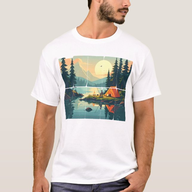 Maßgeschneiderte Retro-Touch Gras im Freien Typogr T-Shirt (Vorderseite)