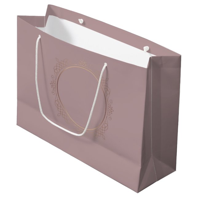 Maßgeschneiderte Rose Gold Elegante, trendige Blan Große Geschenktüte (Vorderseite Schrägansicht)