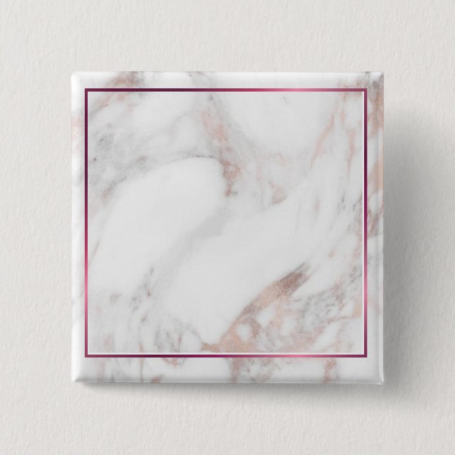 Maßgeschneiderte Rose Gold Marble Elegante Blank T Button (Vorderseite)