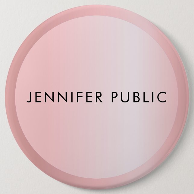 Maßgeschneiderte Rose Gold Monogram Elegant Vorlag Button (Vorderseite)