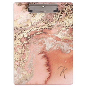 Maßgeschneiderte Rose Gold Rosa Marmormor Miniatu Klemmbrett