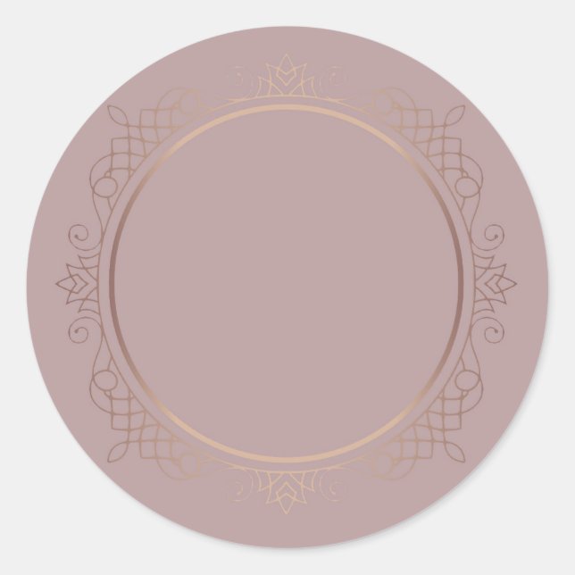 Maßgeschneiderte Rose Gold Stilvolle Designlehre Runder Aufkleber (Vorderseite)