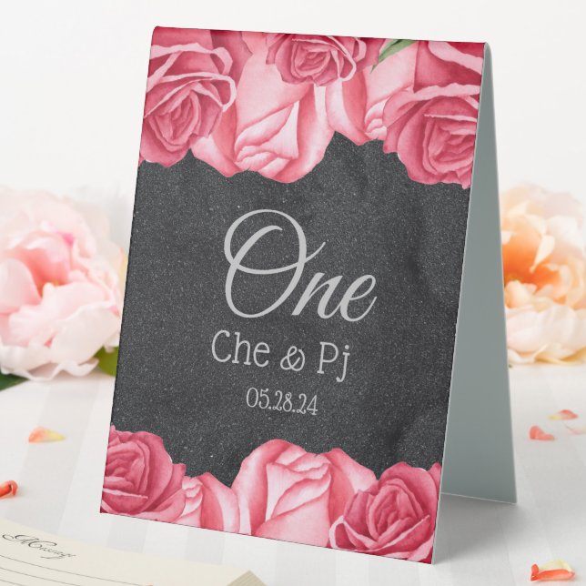 Maßgeschneiderte Rose Tischaufsteller (In Situ (Hochzeit))