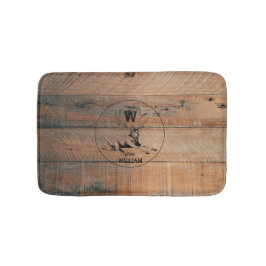 Maßgeschneiderte rustikale Holztextur & Hirschmono Badematte