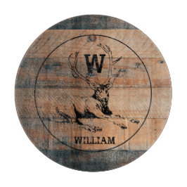 Maßgeschneiderte rustikale Holztextur & Hirschmono Schneidebrett