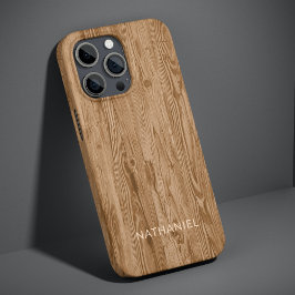 Maßgeschneiderte rustikale Tan Brown farbige Imita iPhone 16 Pro Max Hülle