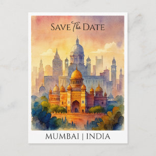 Maßgeschneiderte Save the Date Mumbai India Wasser Postkarte