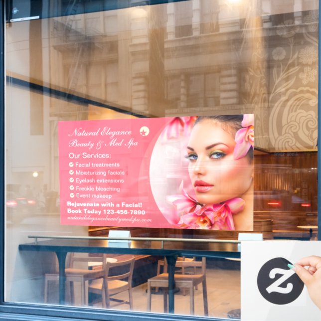Maßgeschneiderte Schönheitsbehandlung Med Wellness Fensteraufkleber (Café-Fenster)