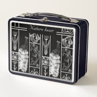 Maßgeschneiderte, schwarz-weiß-elegante Lunchbox