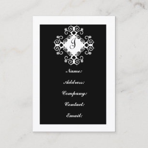 Maßgeschneiderte Schwarz/Weiß-Monogramm-Visitenkar Visitenkarte