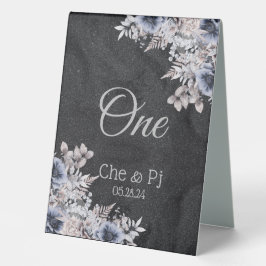 Maßgeschneiderte Schwarze Winterhochzeit Tischaufsteller