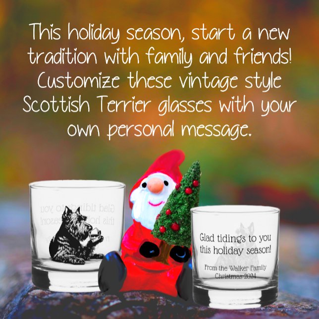 Maßgeschneiderte Scotty Dog Weihnachtsgesteine Whiskyglas (Always trendy and popular! Scottish Terriers and Christmas!)