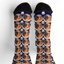 Maßgeschneiderte Seesocken mit niedlicher Hundepap