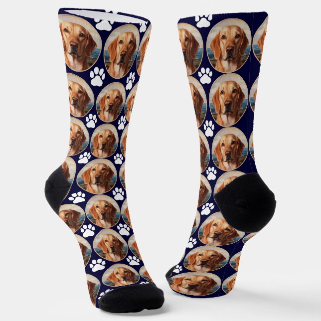 Maßgeschneiderte Seesocken mit niedlicher Hundepap Socken (Gewinkelt)