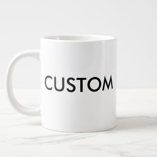 Maßgeschneiderte, sehr große Jumbo 20oz White Coff Jumbo-Tasse (Links)