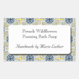 Maßgeschneiderte Seife oder Floß Gelbe blaue Imita Rechteckiger Aufkleber