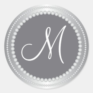 Maßgeschneiderte Silberperlen für die Hochzeitsmon Runder Aufkleber