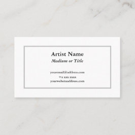 Maßgeschneiderte Silver Business Card für Künstler Visitenkarte