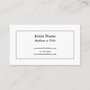Maßgeschneiderte Silver Business Card für Künstler Visitenkarte