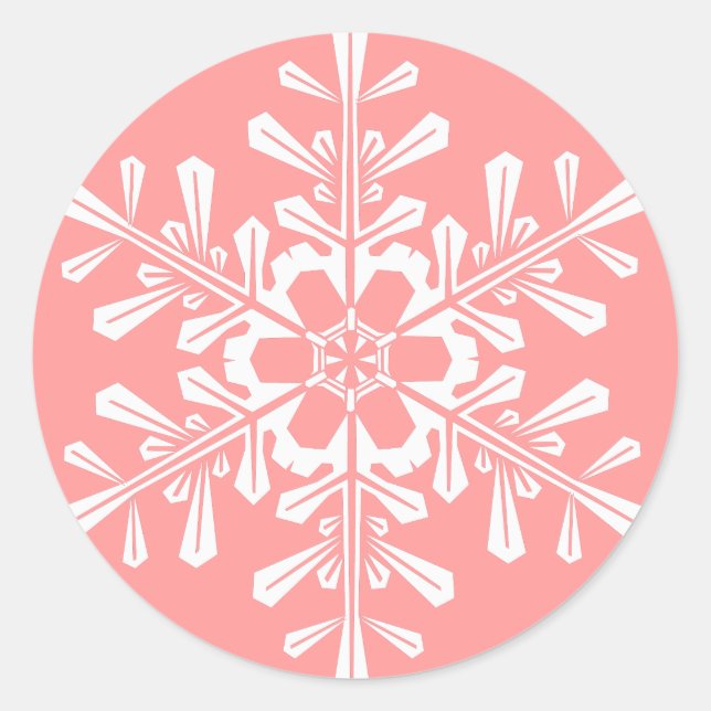 Maßgeschneiderte Snowflake Round Stickers (Vorderseite)