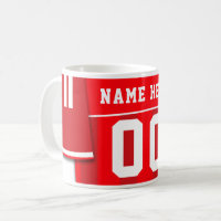 Maßgeschneiderte Soccer Footy Jersey Tasse, Red