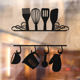 Maßgeschneiderte Split Baking Monogramm Fensteraufkleber