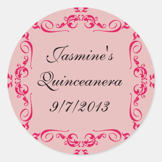 Maßgeschneiderte Sticker für Quinceanera (Vorderseite)