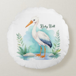 Maßgeschneiderte Stork Kinderzimmer Set Baby Puppe Rundes Kissen