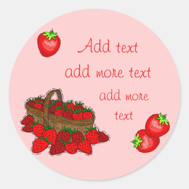Maßgeschneiderte Strawberry Canning Labels Runder Aufkleber (Vorderseite)