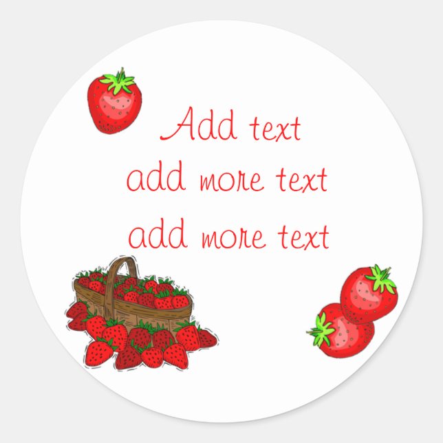Maßgeschneiderte Strawberry Canning Labels Runder Aufkleber (Vorderseite)