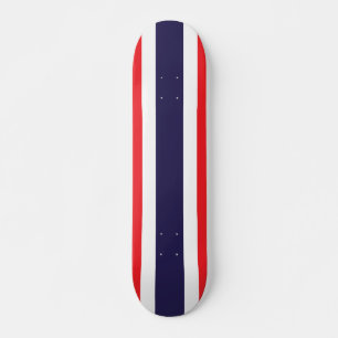 Maßgeschneiderte Streifen rot, weiß und blau Skateboard
