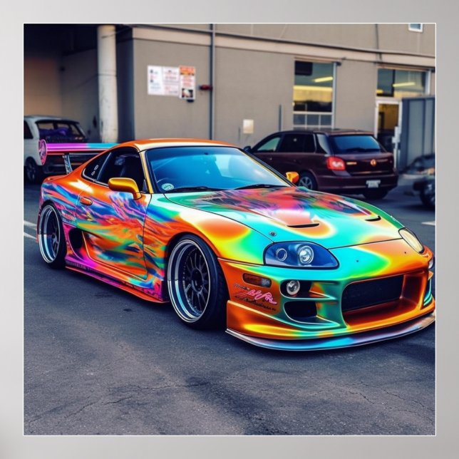 Maßgeschneiderte Supercars:Fette Farben und Modifi Poster (Vorne)