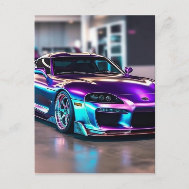 Maßgeschneiderte Supercars:Fette Farben und Modifi Postkarte (Vorderseite)