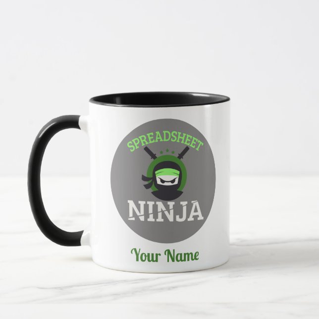 Maßgeschneiderte Tabellenkalkulation Ninja Tasse T (Links)