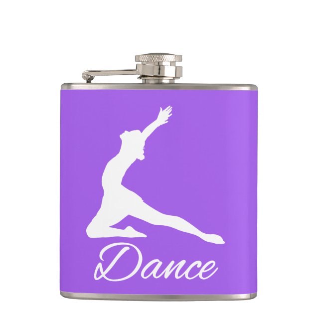 Maßgeschneiderte TANZEN-Monogramm- und Farbflasche Flachmann (Vorderseite)