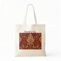 Maßgeschneiderte Tasche mit elegantem rotem Damast