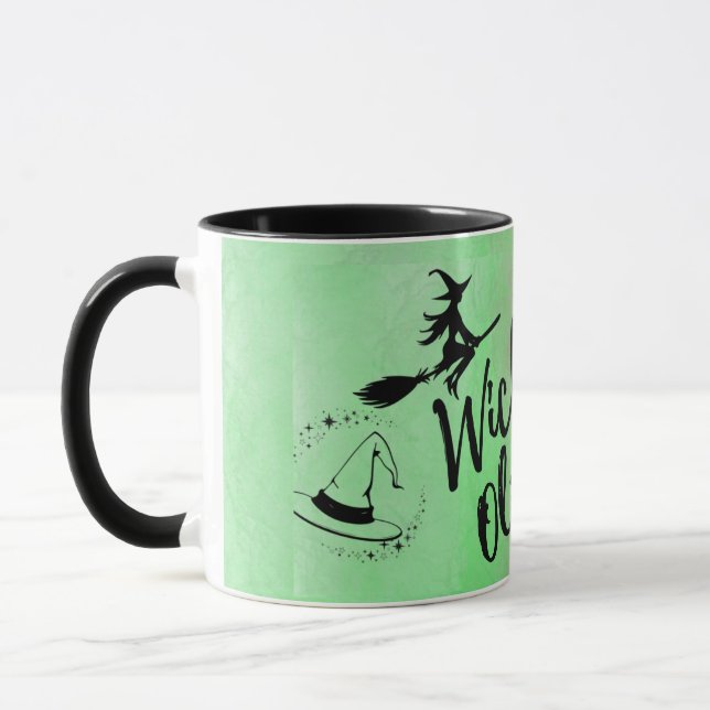 Maßgeschneiderte Tasse - Rosa und grüne Wasserfarb (Links)