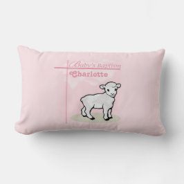 Maßgeschneiderte Taufe, Rosa, Mädchen, Lamm Lendenkissen