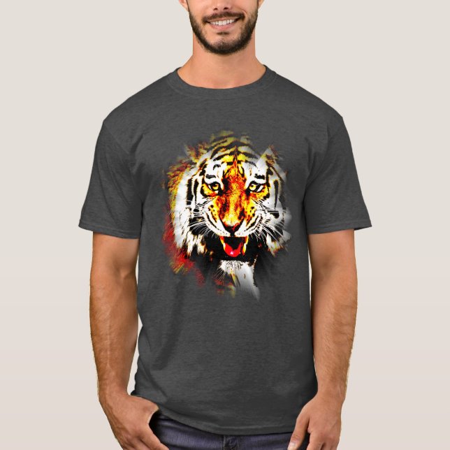 Maßgeschneiderte Tiger Head Moderne elegante Vorla T-Shirt (Vorderseite)