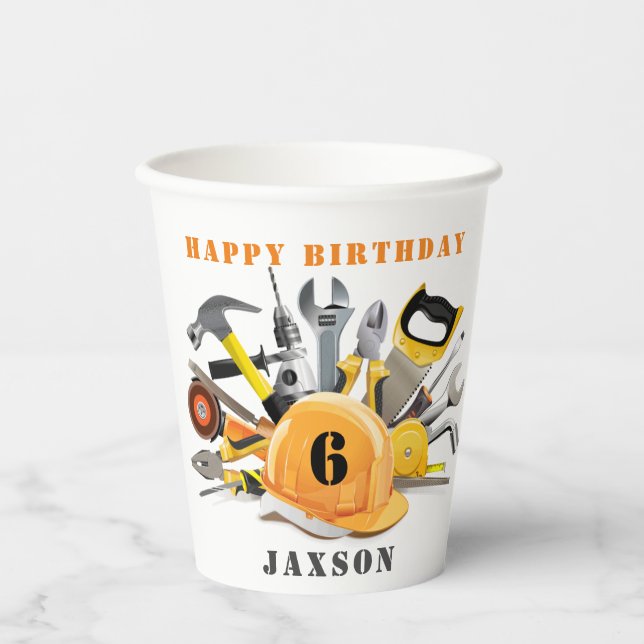Maßgeschneiderte Tools Kleine Handyman Geburtstag Pappbecher (Vorderseite)