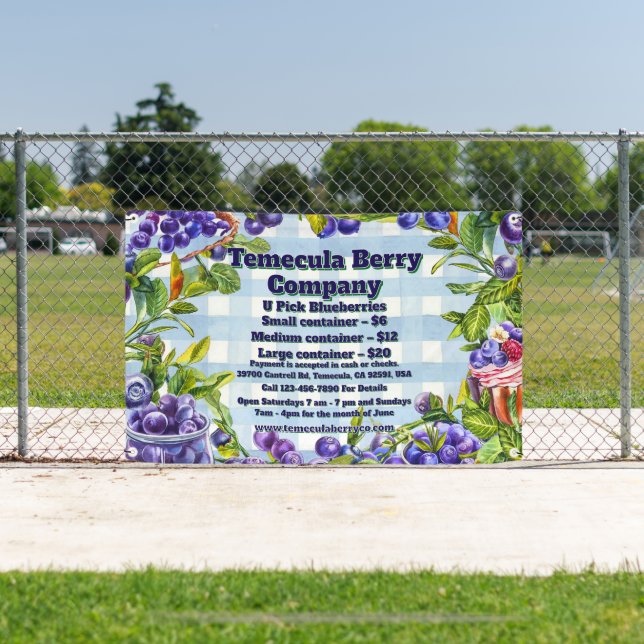 Maßgeschneiderte U-Pick Blue Berry Farm Sales Werb Banner (Insitu)