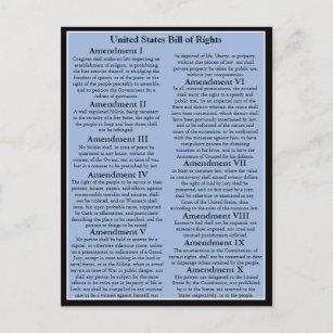 Maßgeschneiderte U.S. Bill of Rights/1. 10 Änderun Postkarte