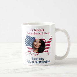 Maßgeschneiderte USA Flag Map Naturalized Citizen  Kaffeetasse